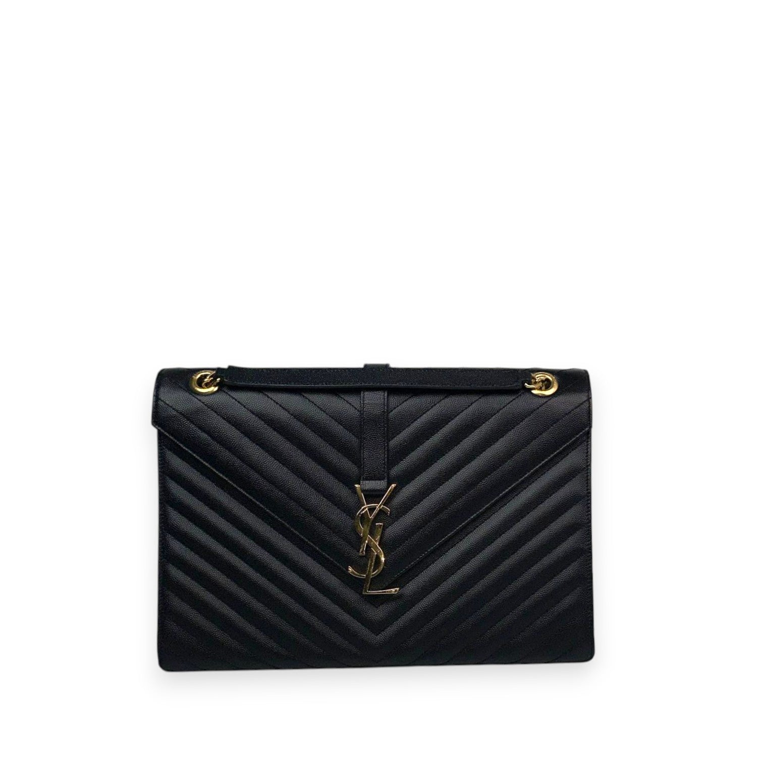 YSL Envelope Large Black GHW