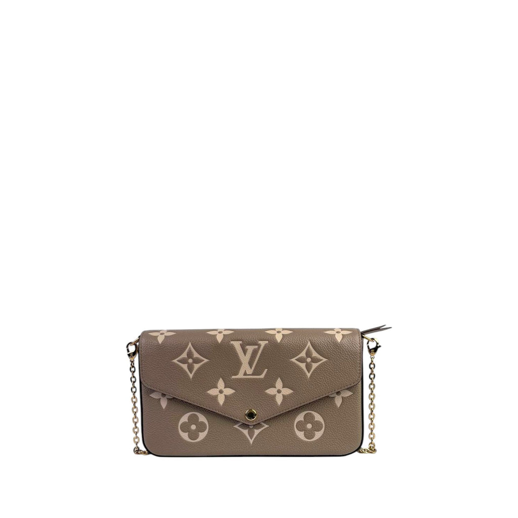 LV Felicie Pochette Leather Tourterelle / Crème