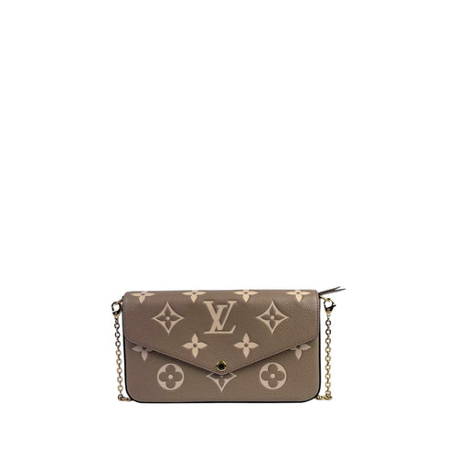LV Felicie Pochette Leather Tourterelle / Crème
