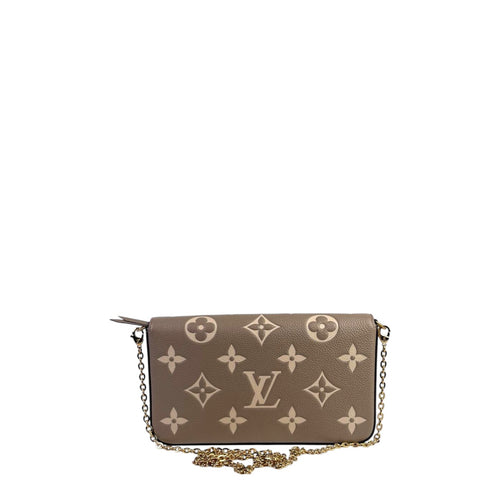 LV Felicie Pochette Leather Tourterelle / Crème