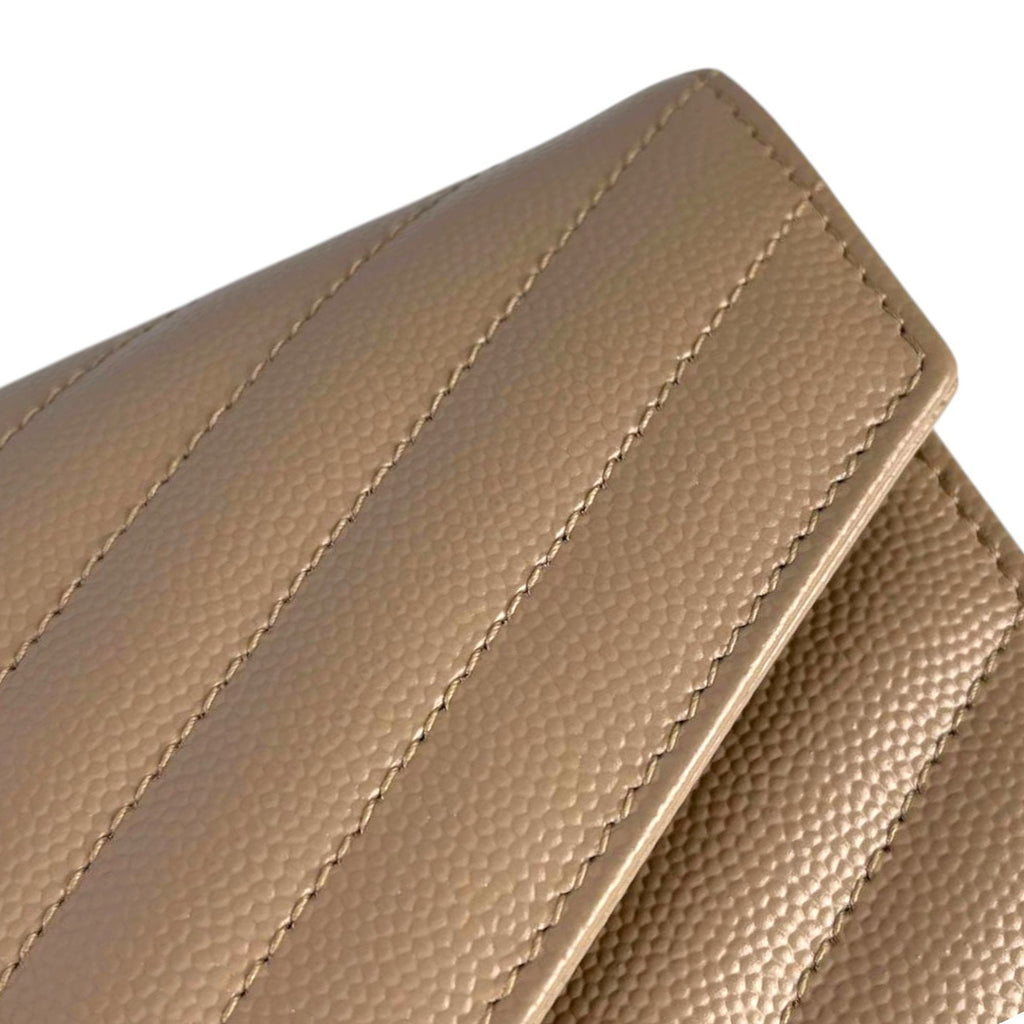 Saint Laurent Paris Cassandra Leather Chain Wallet