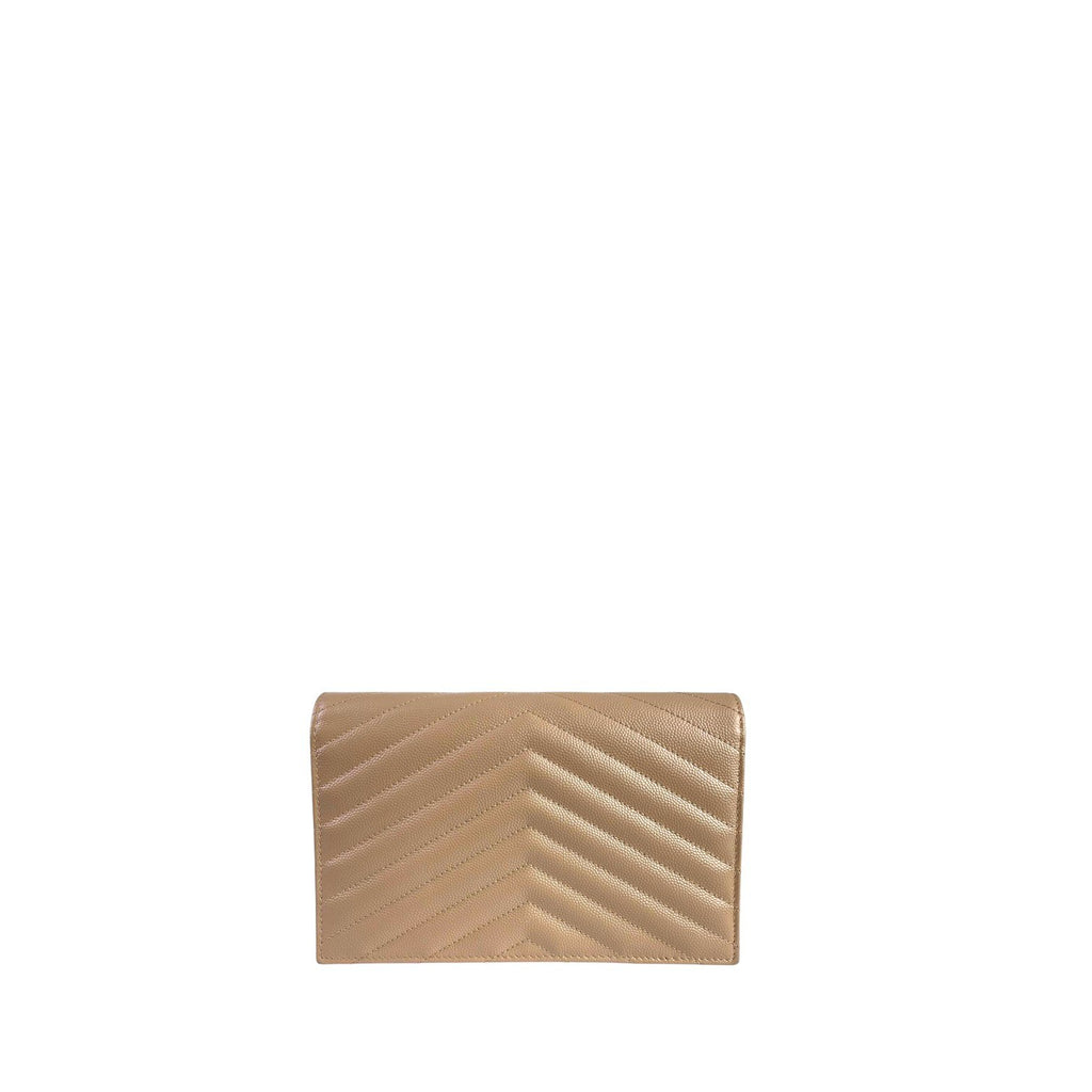 Saint Laurent Paris Cassandra Leather Chain Wallet