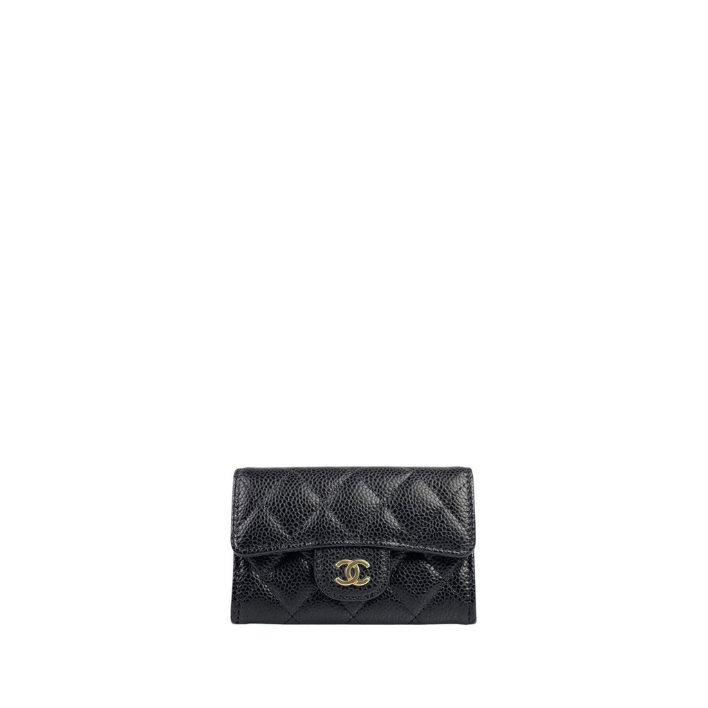 Chanel Card Case Black Caviar GHW
