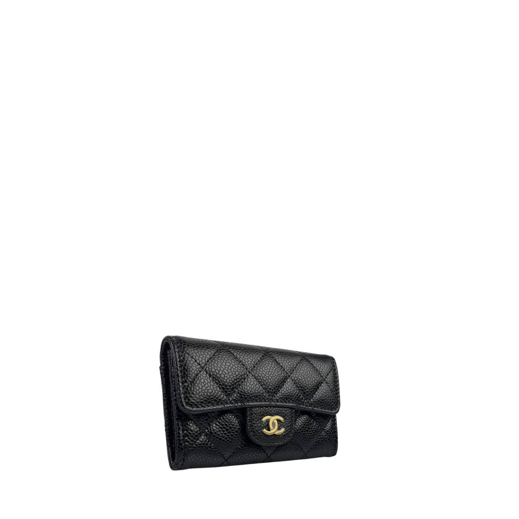 Chanel Card Case Black Caviar GHW