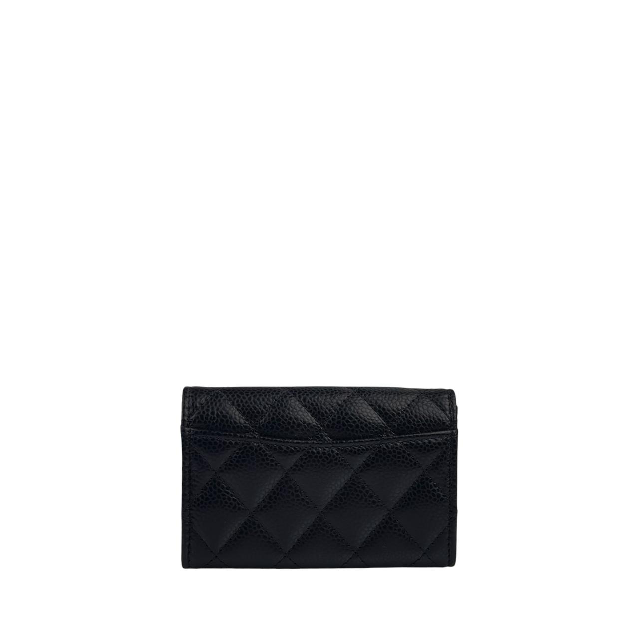 Chanel Card Case Black Caviar GHW