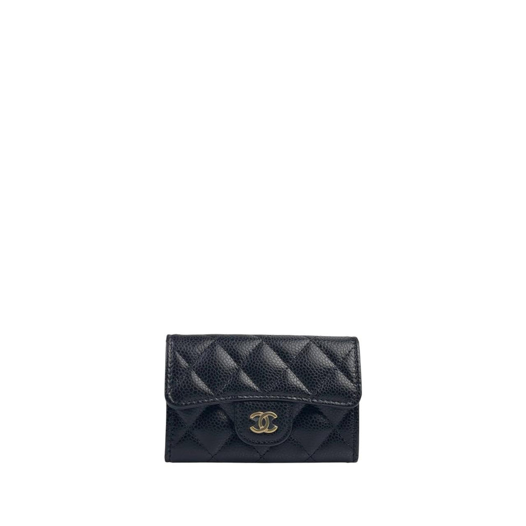 Chanel Card Case Black Caviar GHW