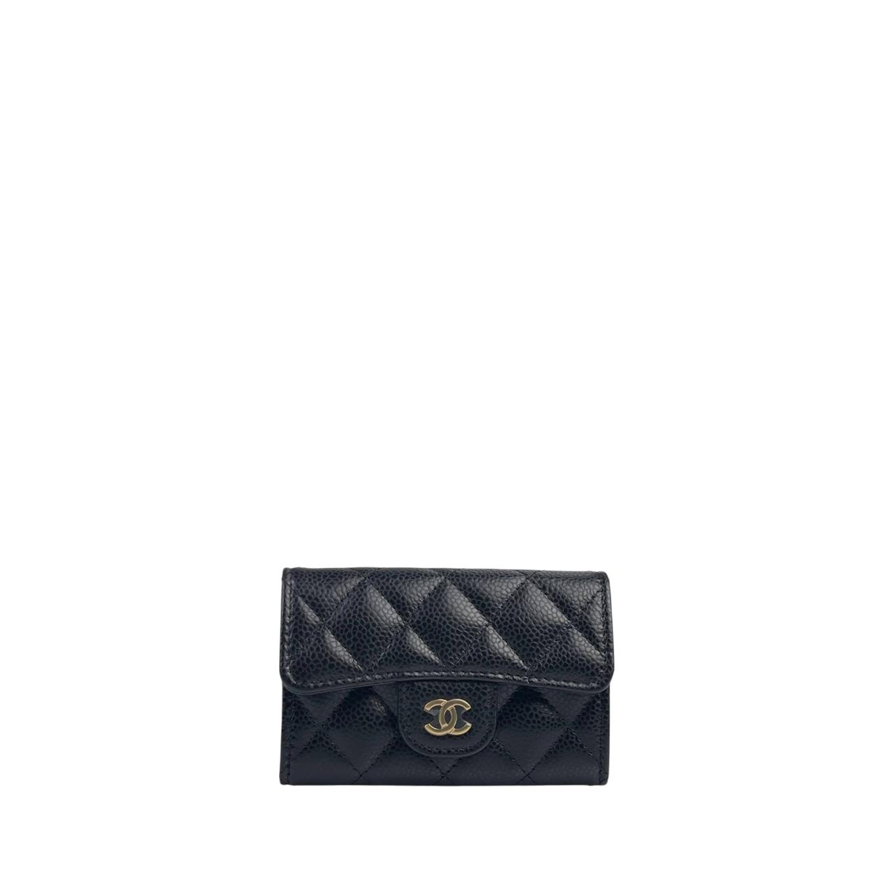 Chanel Card Case Black Caviar GHW