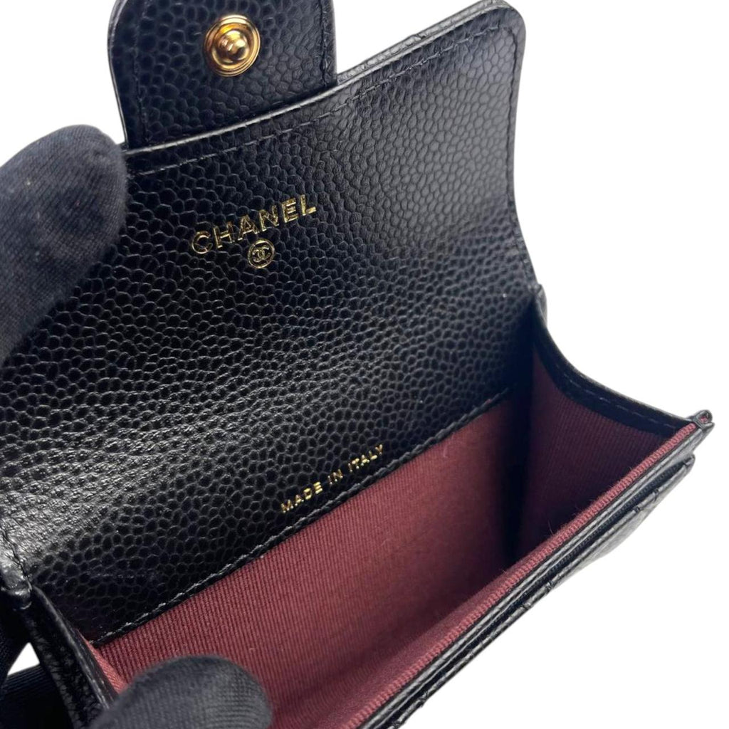 Chanel Card Case Black Caviar GHW