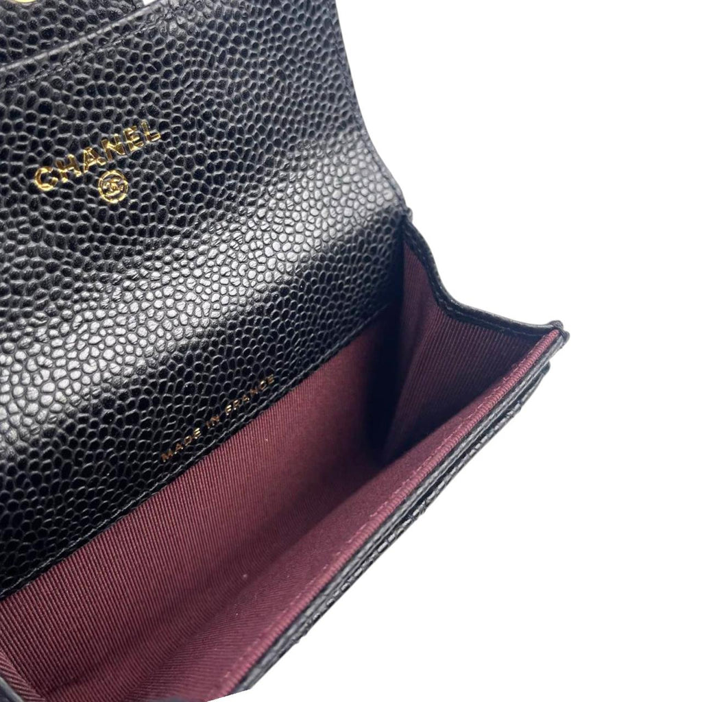 Chanel Card Case Black Caviar GHW