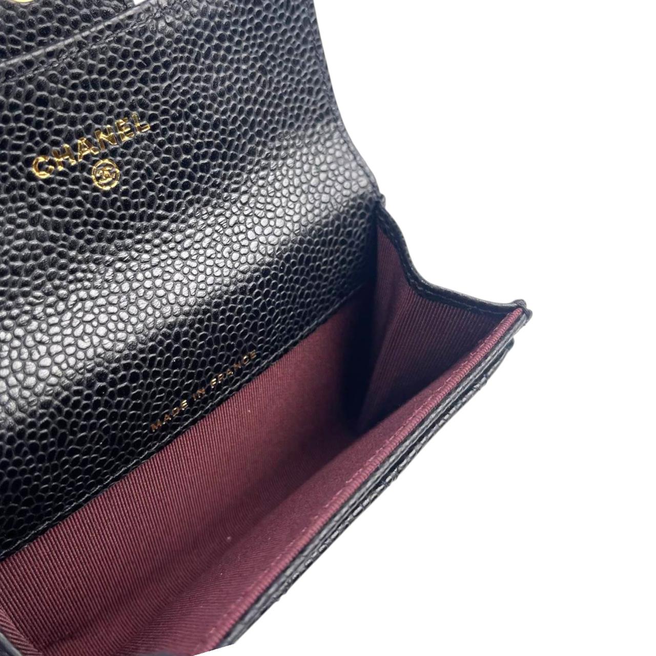 Chanel Card Case Black Caviar GHW