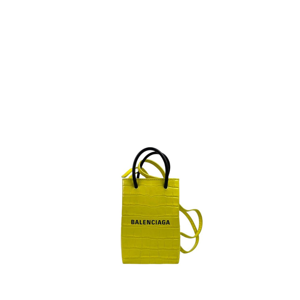 Balenciaga Croc-Embossed Yellow