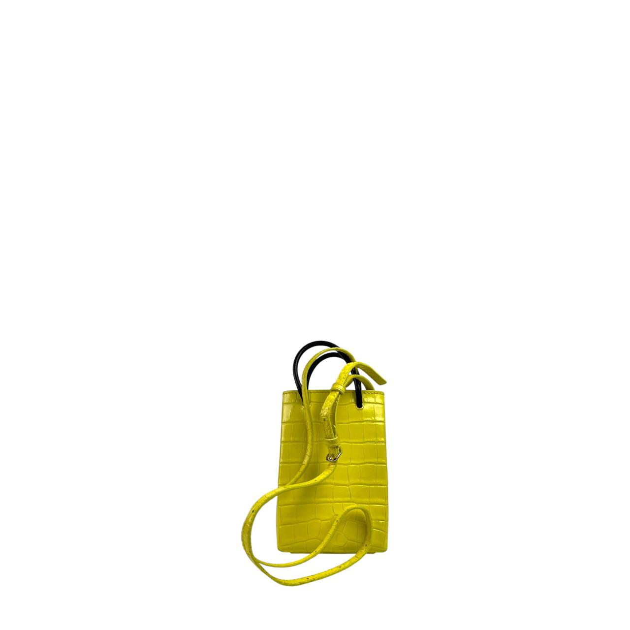 Balenciaga Croc-Embossed Yellow