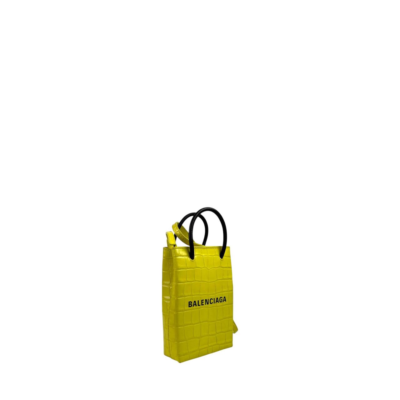 Balenciaga Croc-Embossed Yellow