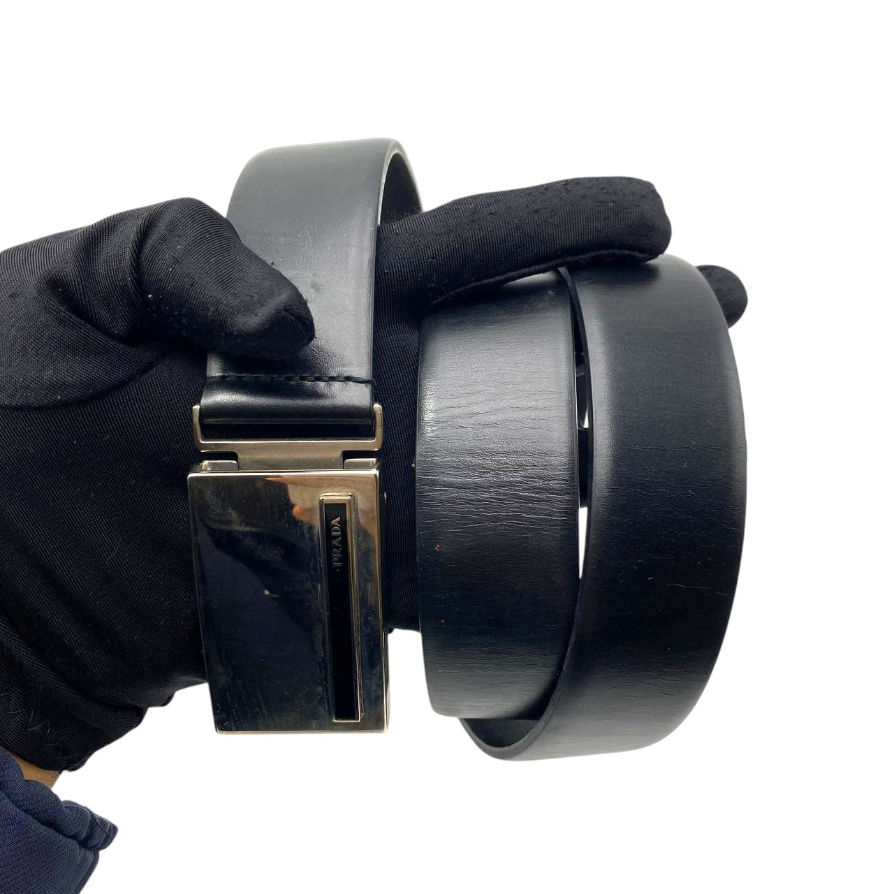 Prada Saffiano Leather Buckle Belt