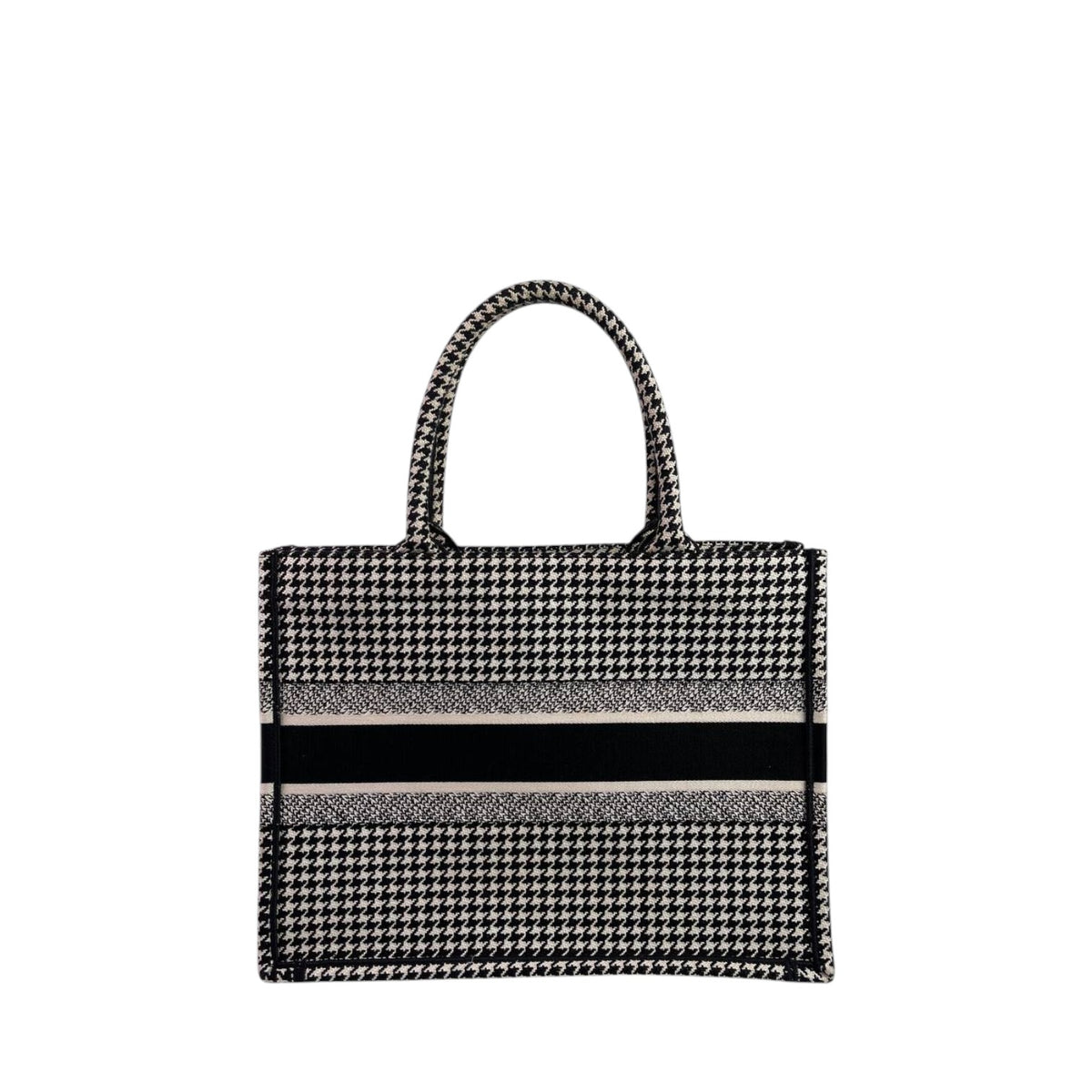 Christian Dior Houndstooth Embroidered Book Tote