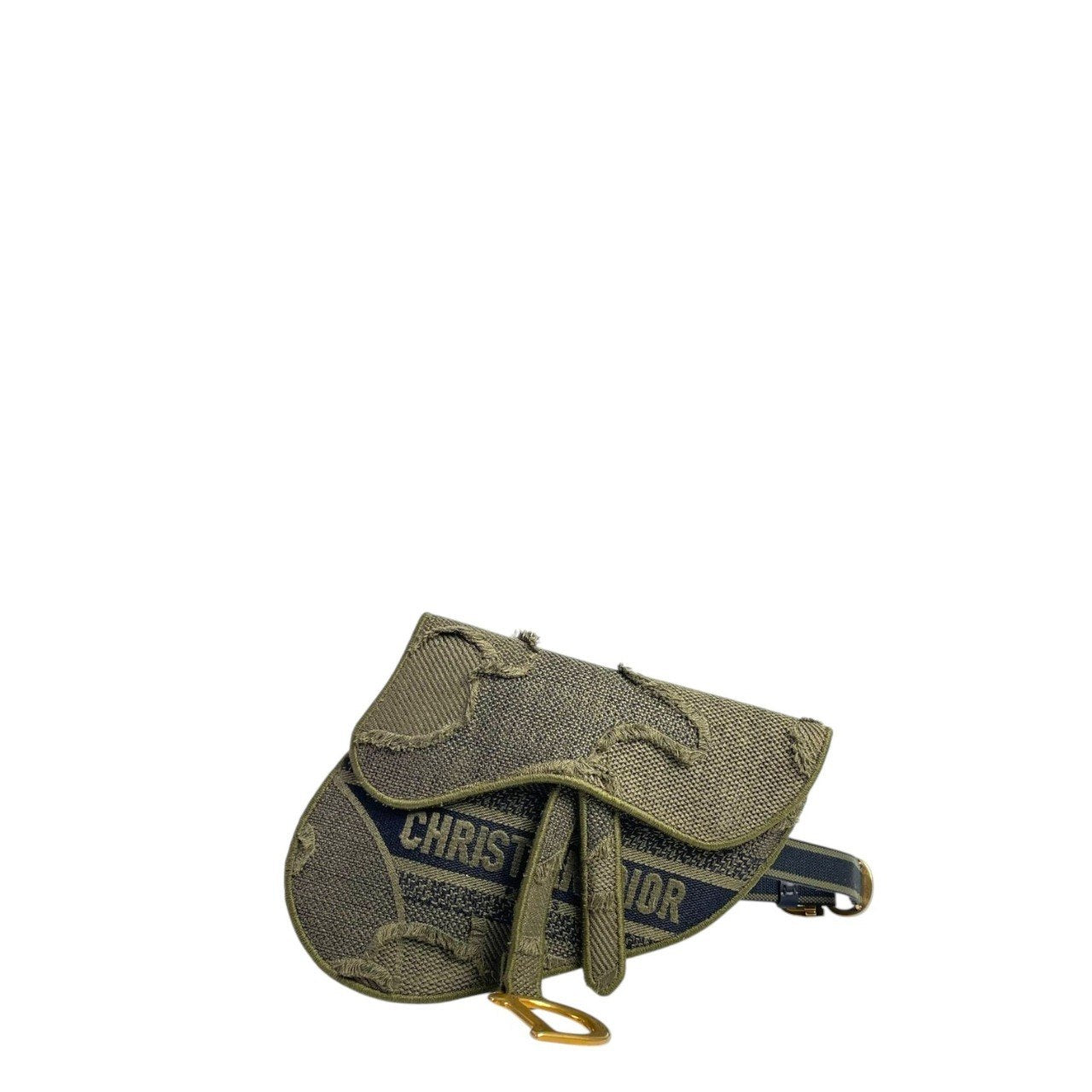 Christian Dior Canvas Embroidered Camouflage Saddle