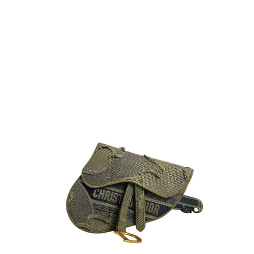 Christian Dior Canvas Embroidered Camouflage Saddle