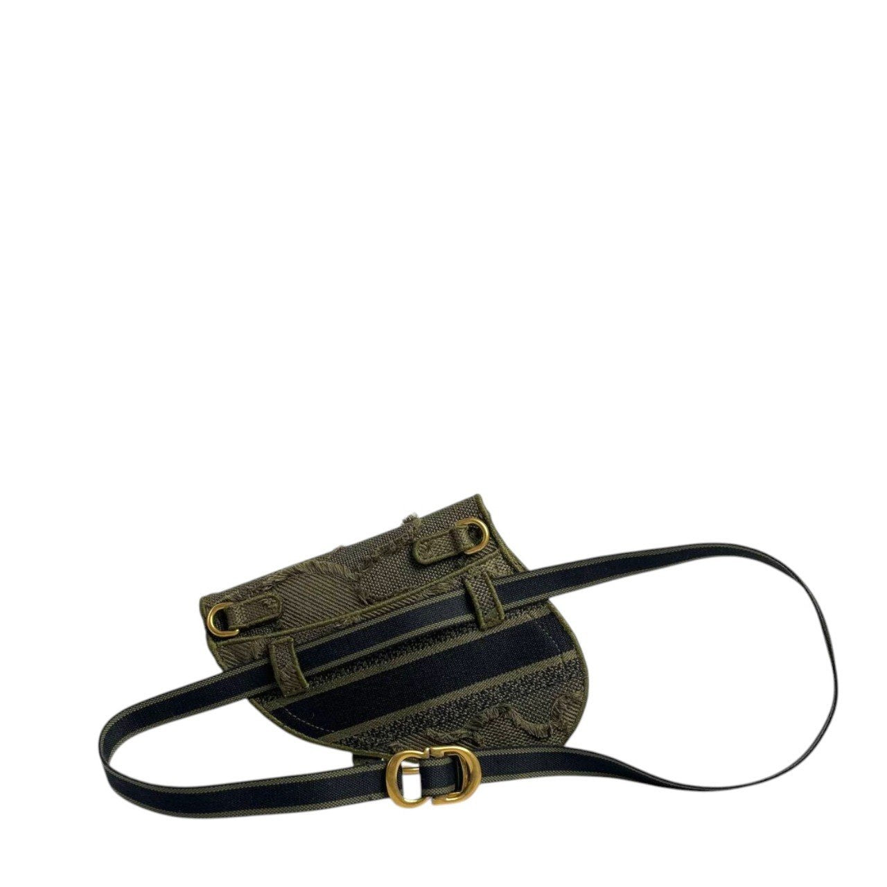 Christian Dior Canvas Embroidered Camouflage Saddle