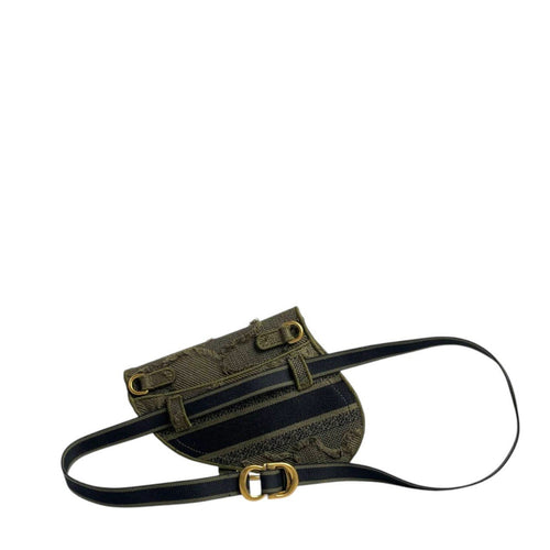Christian Dior Canvas Embroidered Camouflage Saddle