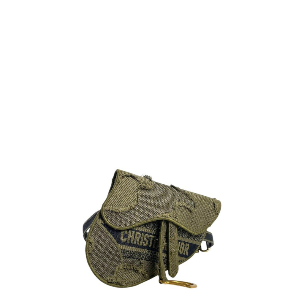 Christian Dior Canvas Embroidered Camouflage Saddle