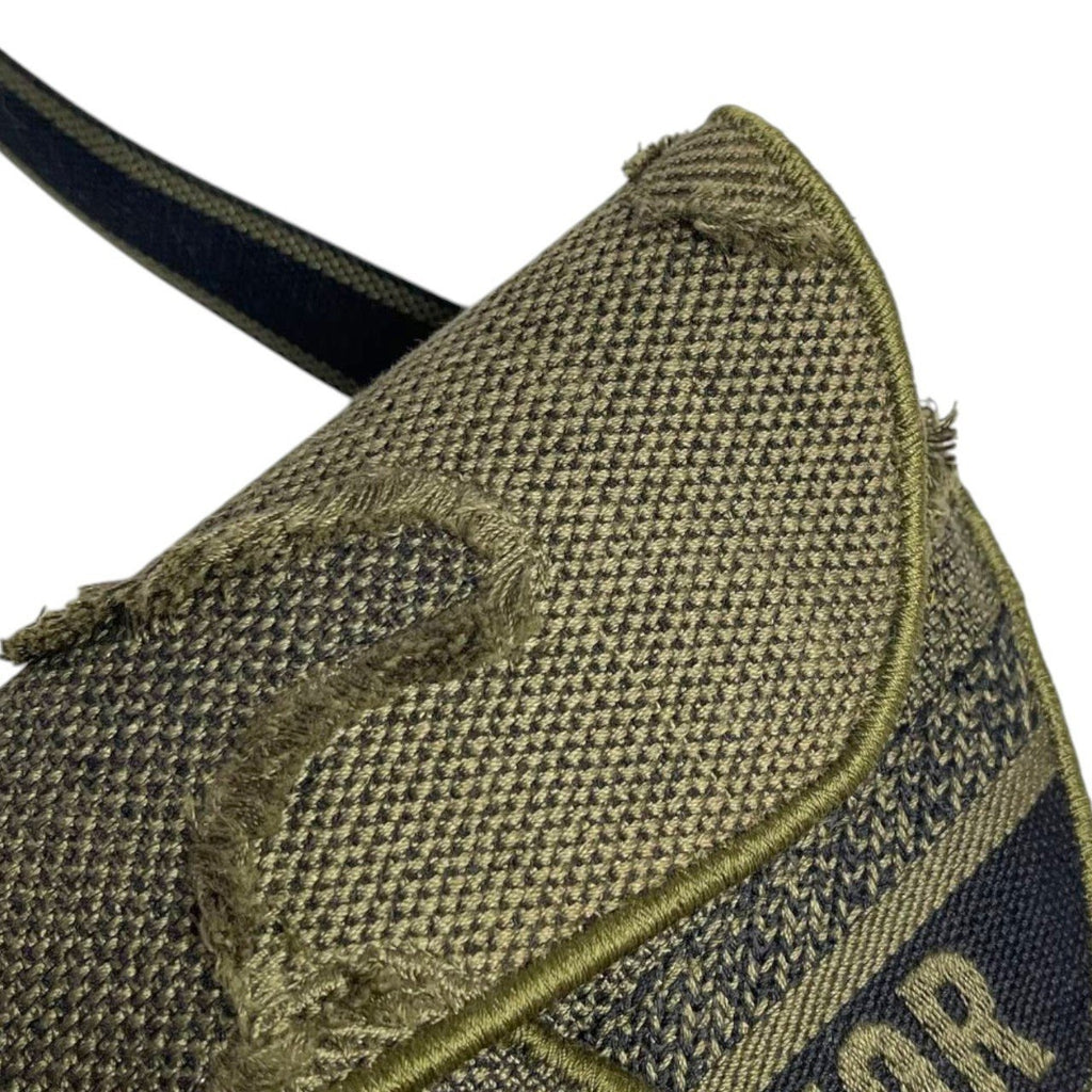 Christian Dior Canvas Embroidered Camouflage Saddle