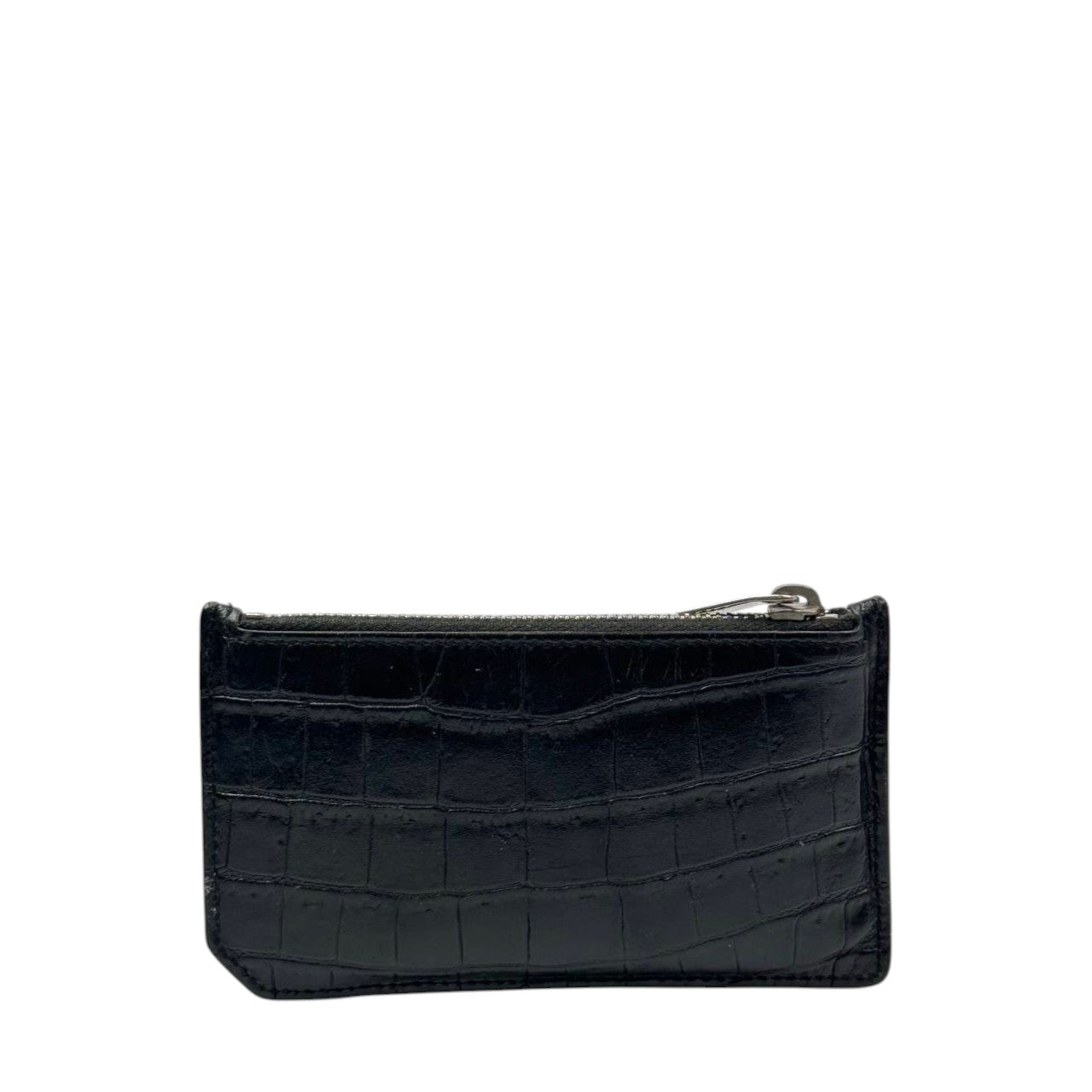 YSL Card Holder Croc Embossed