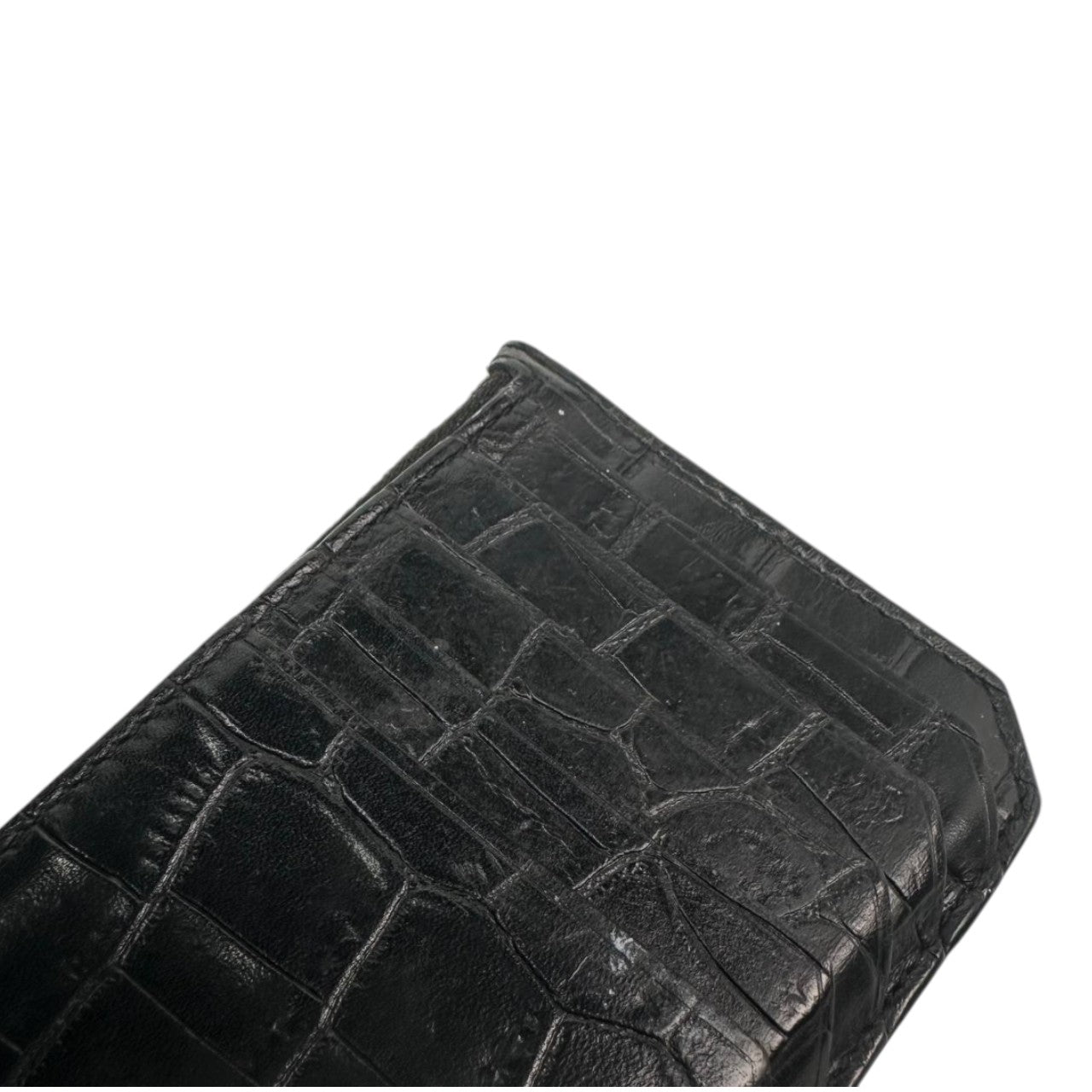 YSL Card Holder Croc Embossed