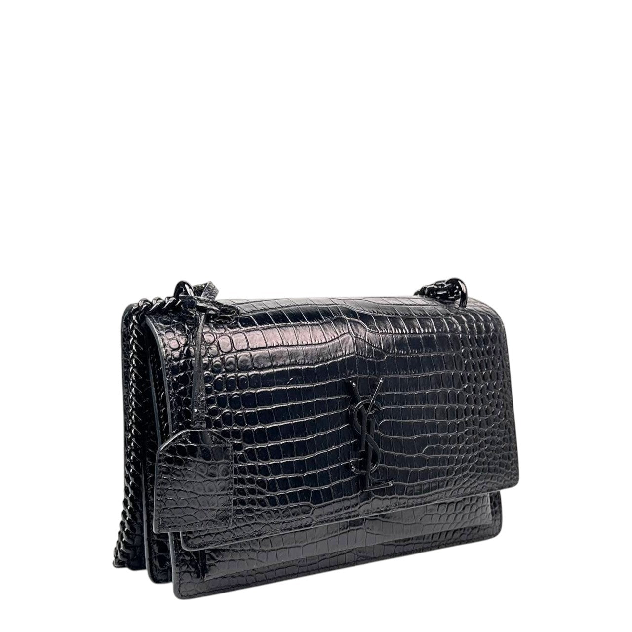 YSL Sunset Croc Embossed