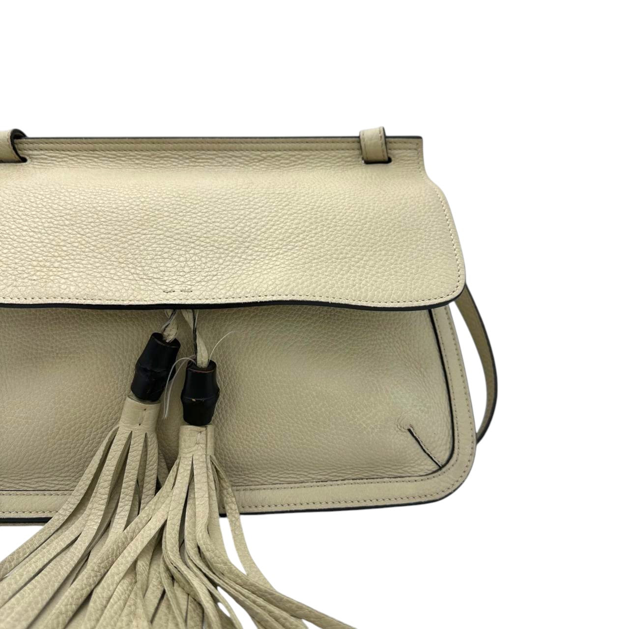 Gucci White Pebbled Leather