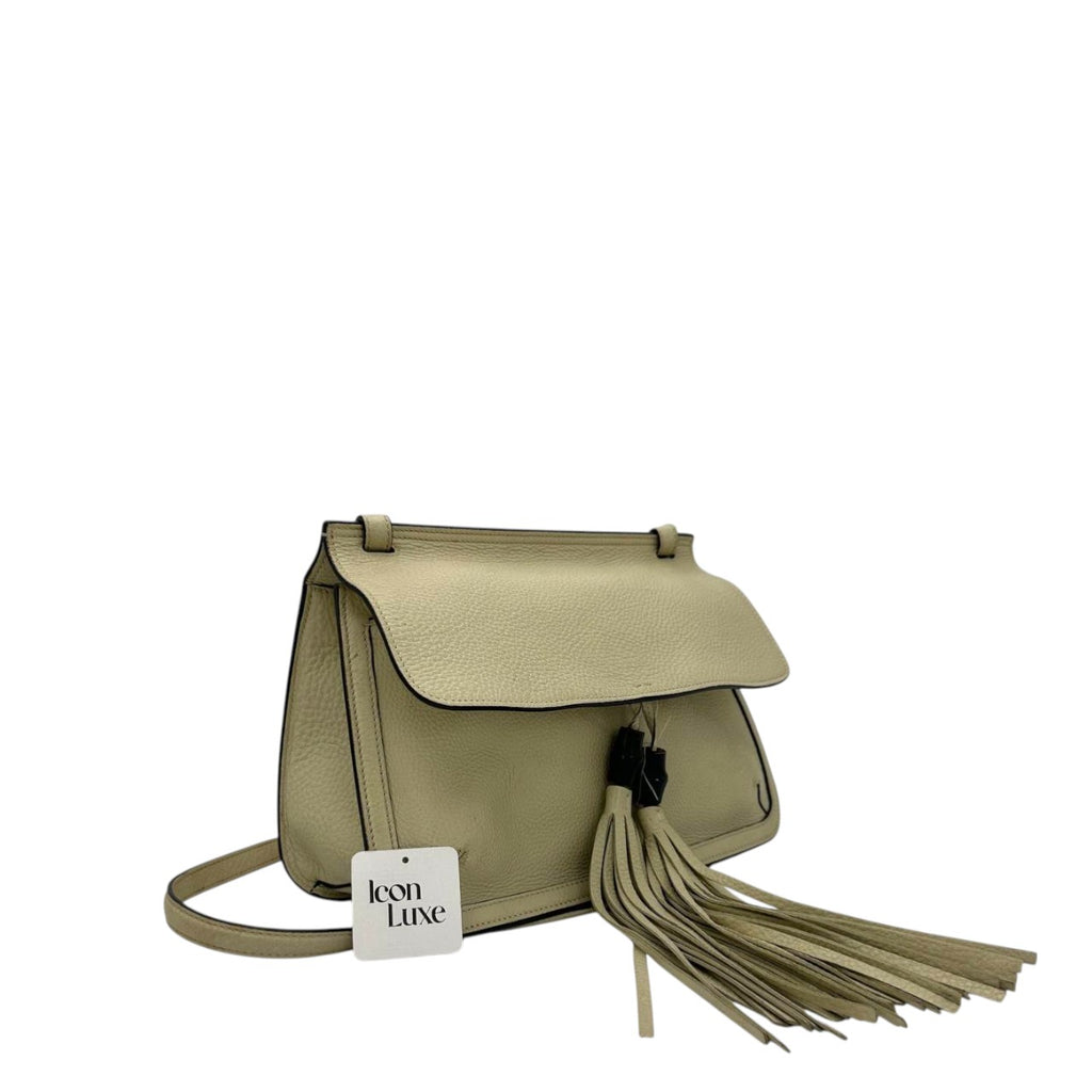 Gucci White Pebbled Leather