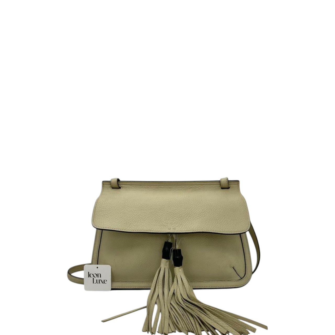 Gucci White Pebbled Leather
