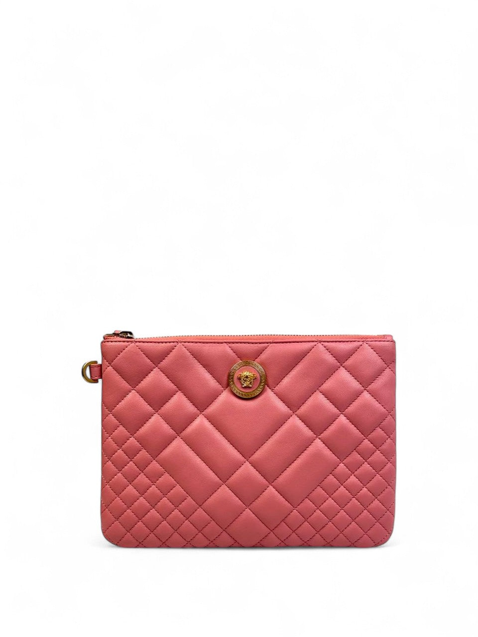 Versace Clutch Leather Quilted Pink