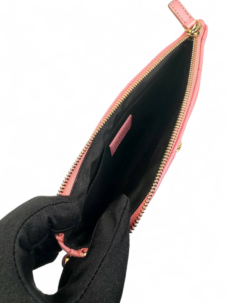Versace Clutch Leather Quilted Pink