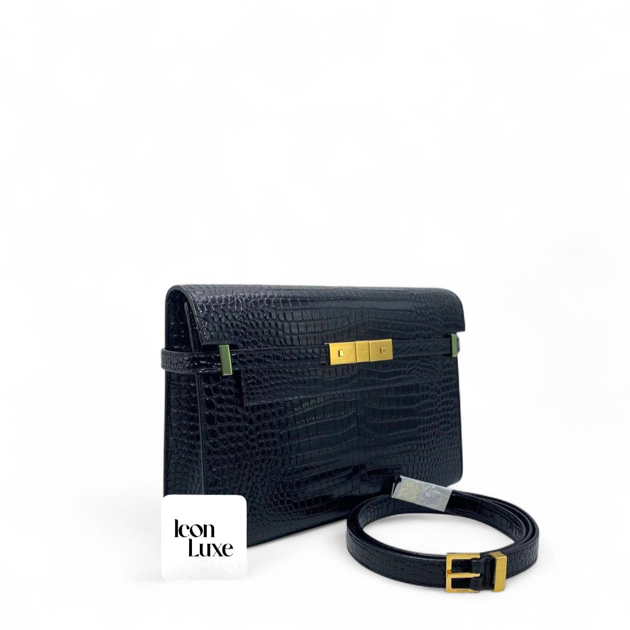 YSL Manhattan Croc Embossed