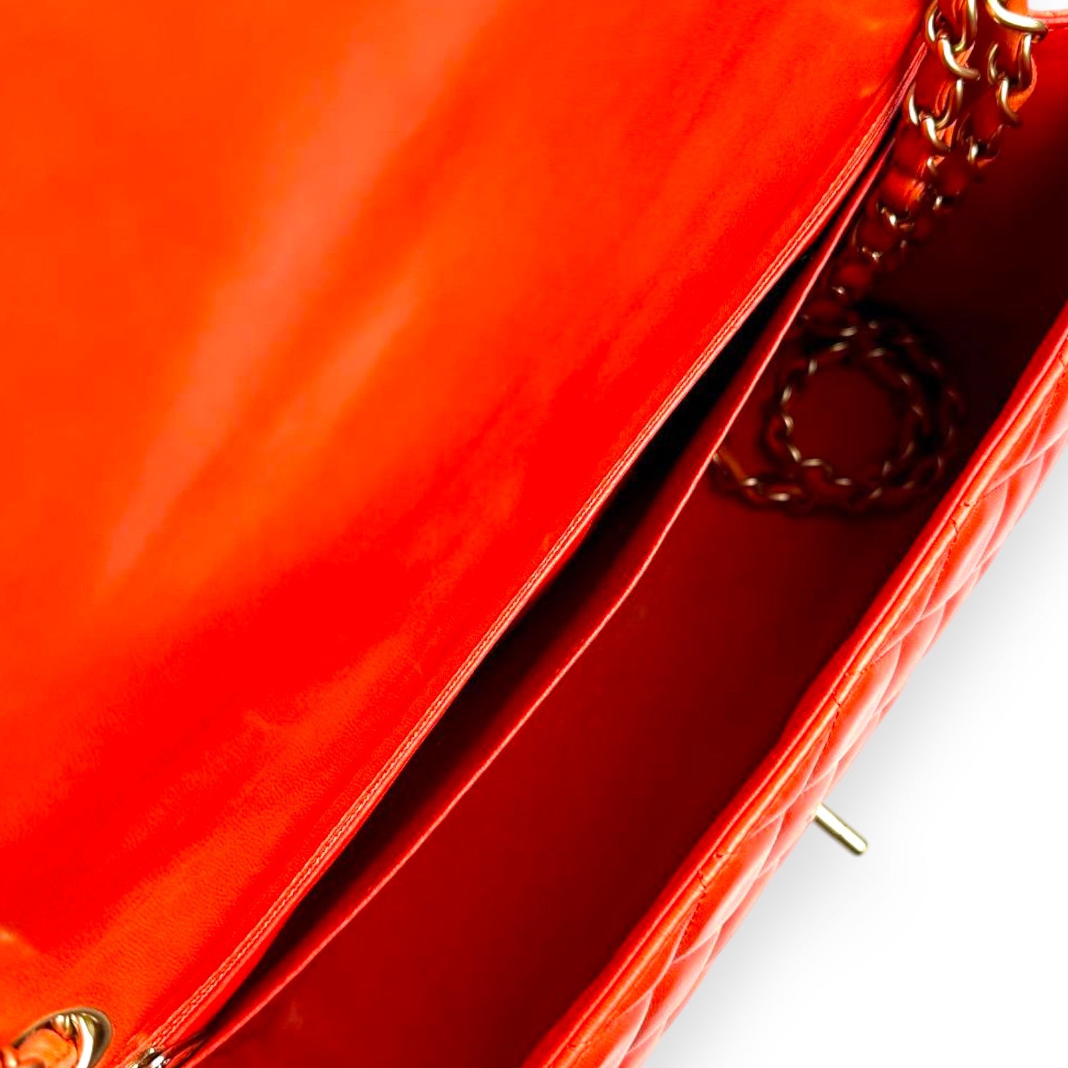 Chanel Classic Double Flap Bag Red Quilted Leather Maxi