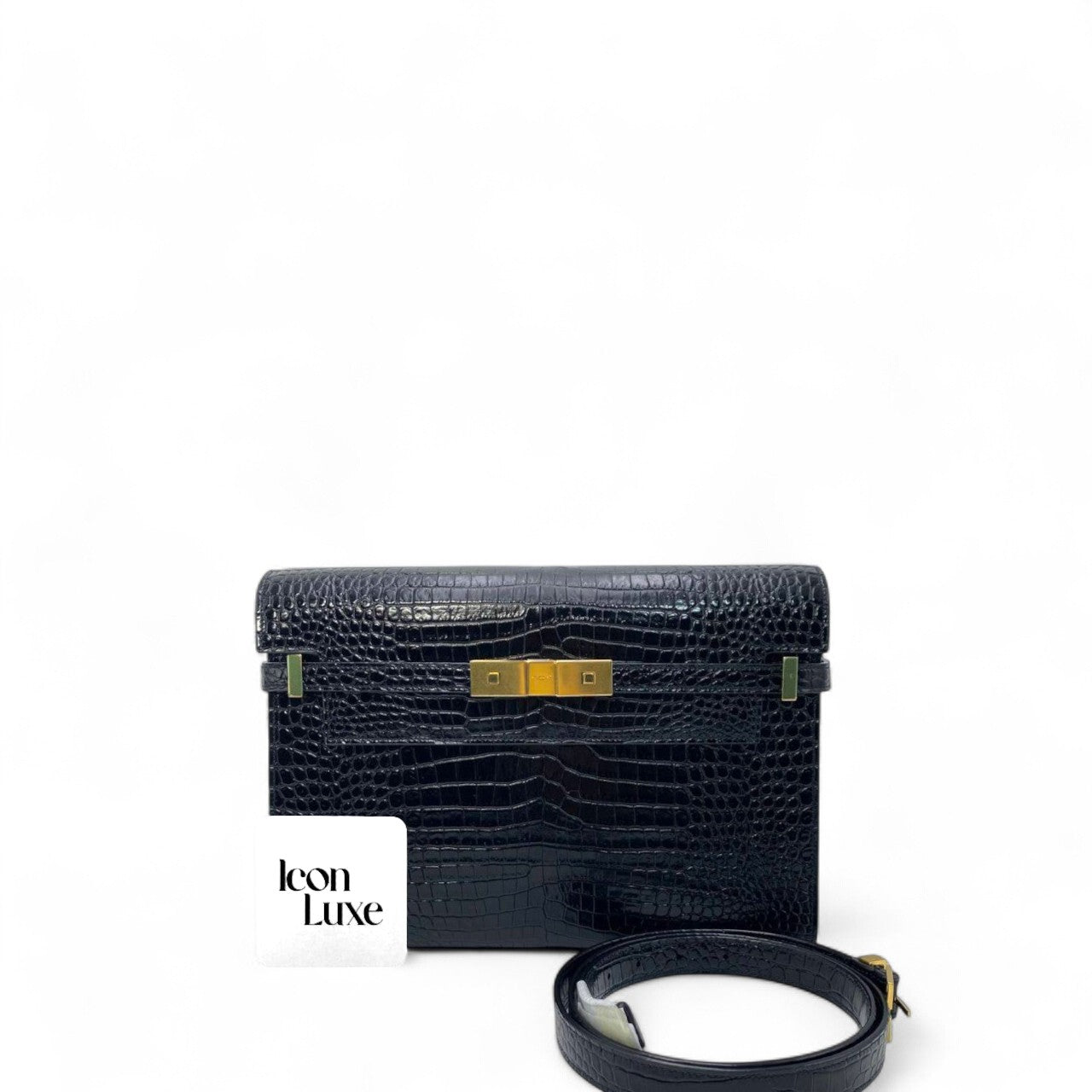 YSL Manhattan Croc Embossed