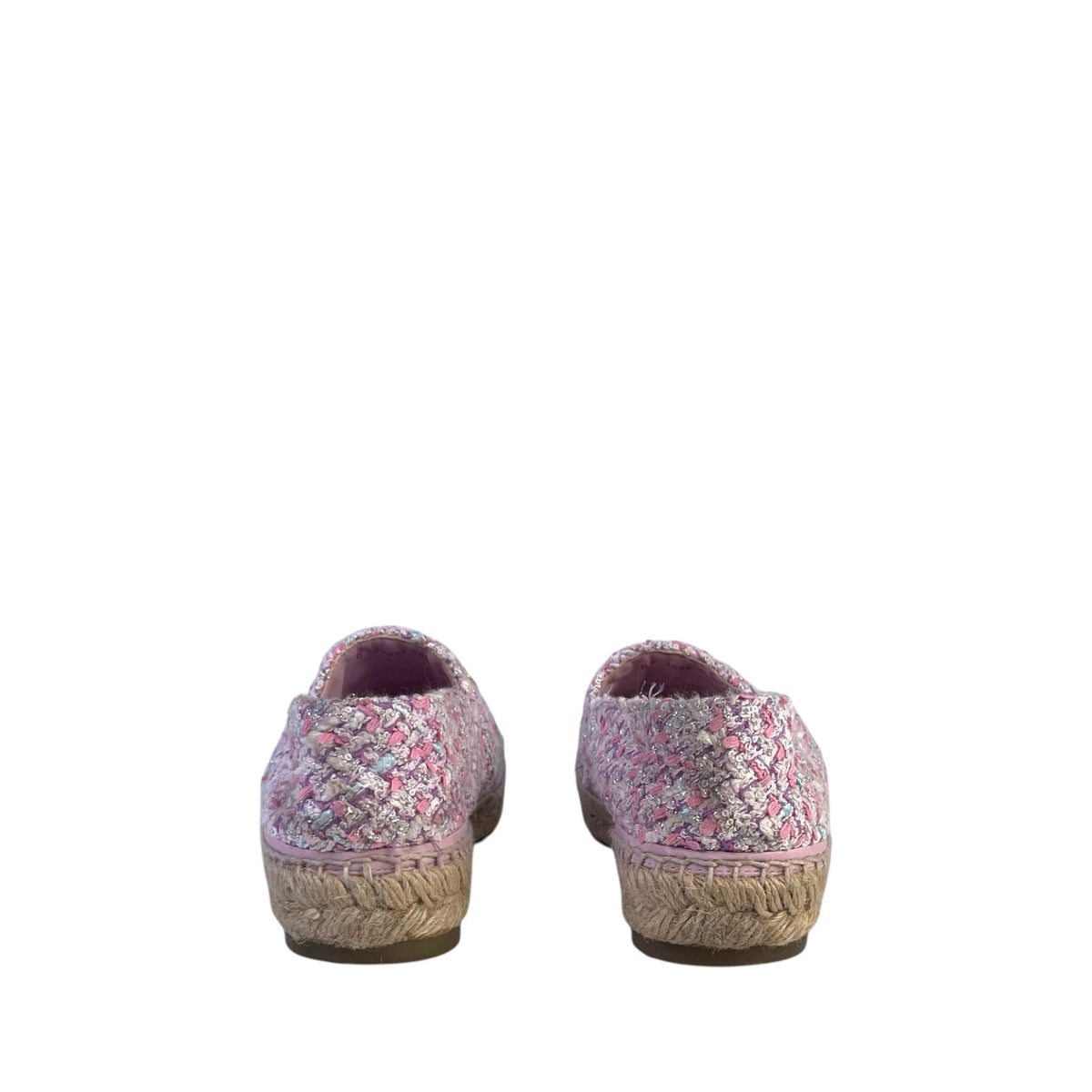 Chanel CC Cap Toe Tweed Espadrilles