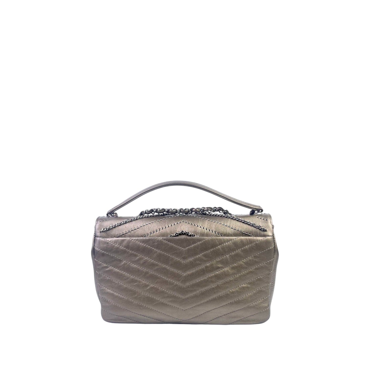 Chanel Chain Sequins Chevron Flap Bag