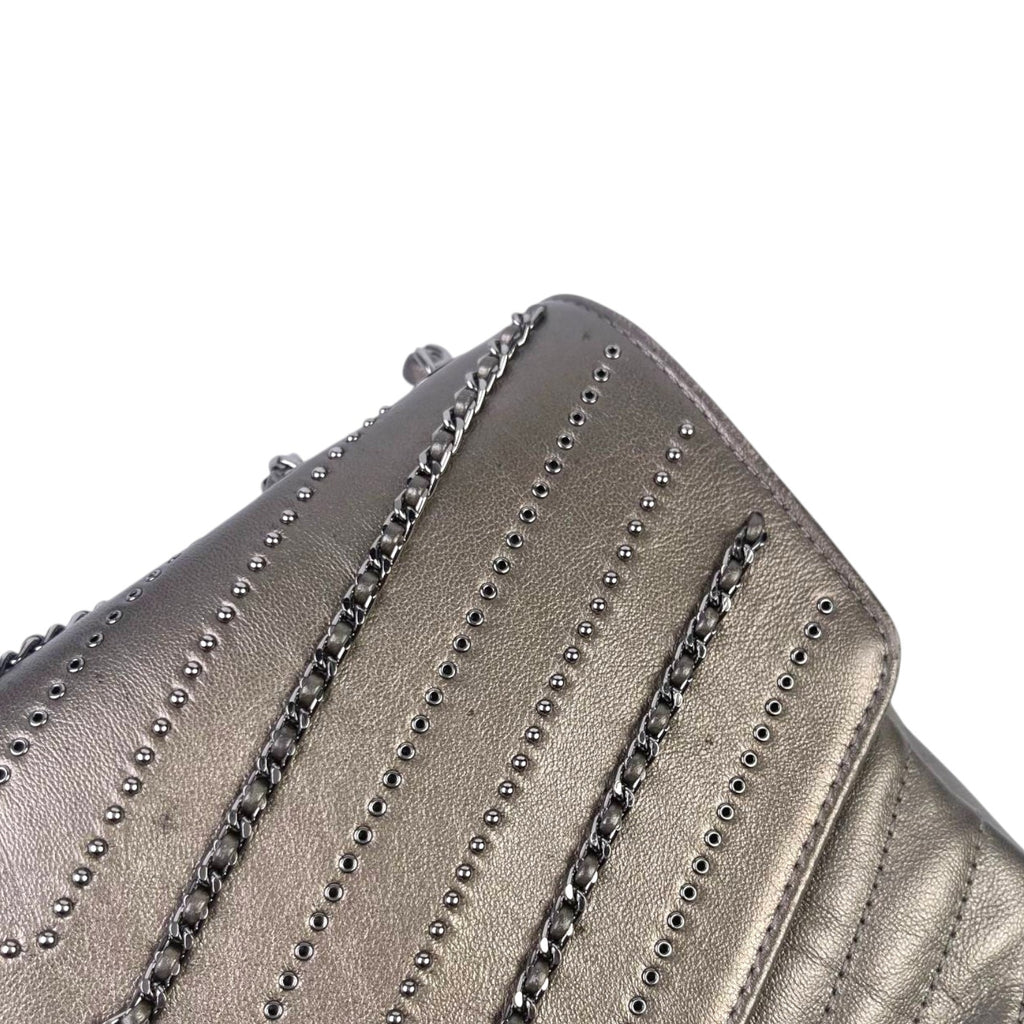 Chanel Chain Sequins Chevron Flap Bag