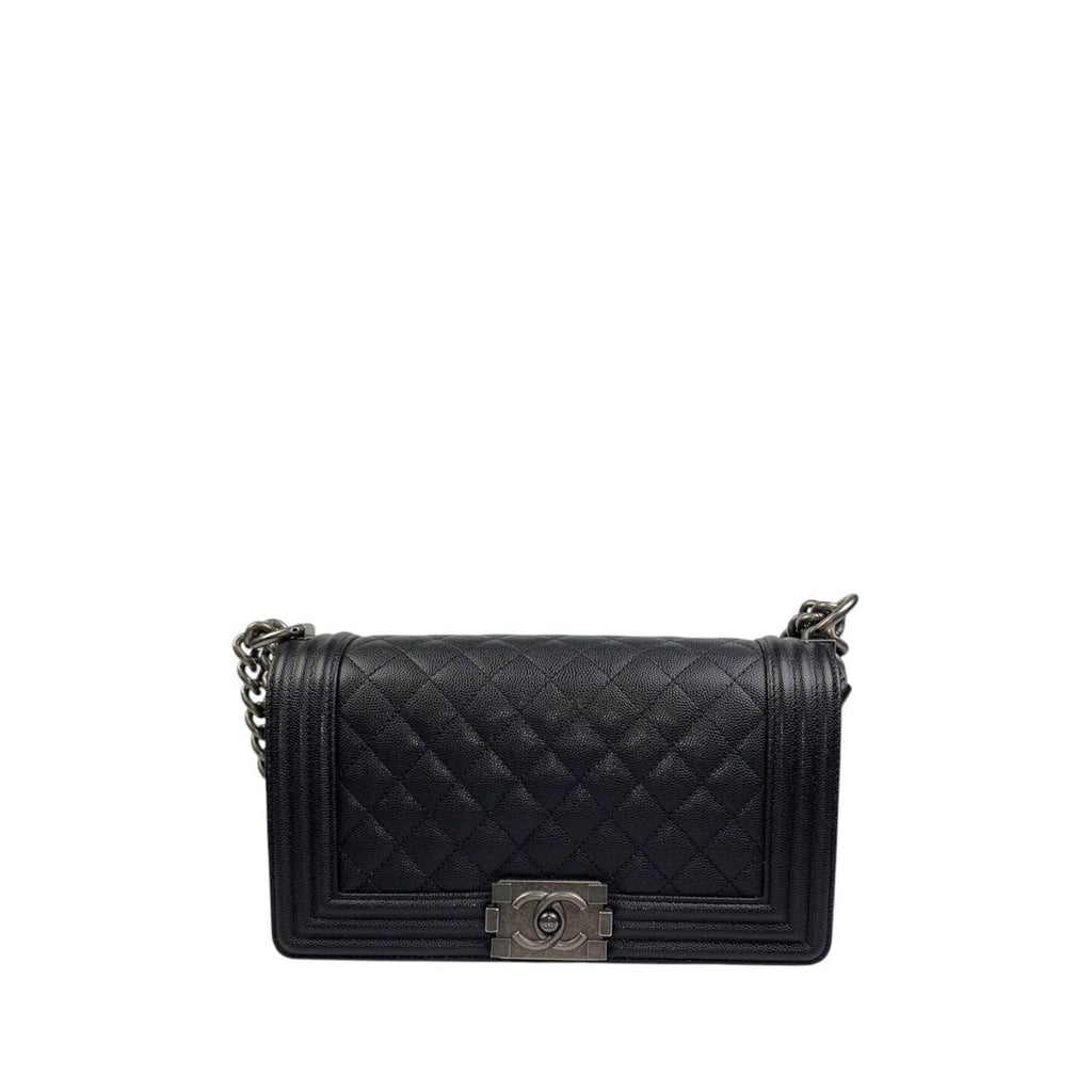 Chanel Le Boy Medium SHW Caviar