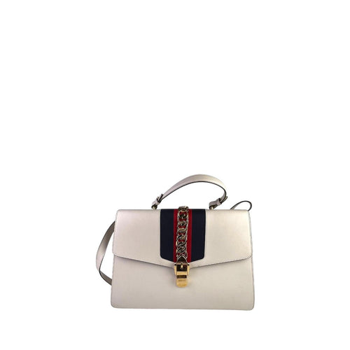 Gucci Large Sylvie White Calfskin