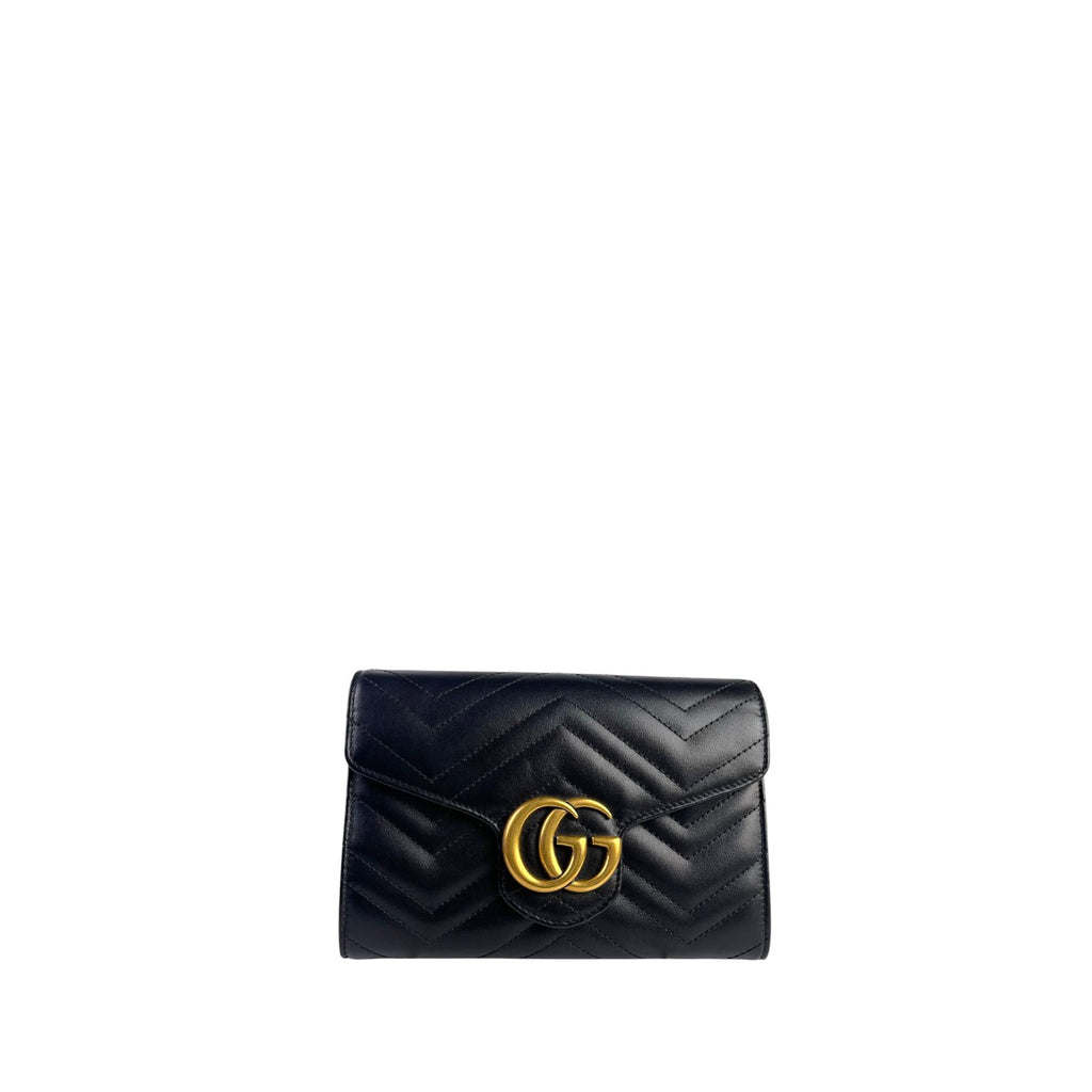 Gucci GG Marmont Leather Chain Wallet