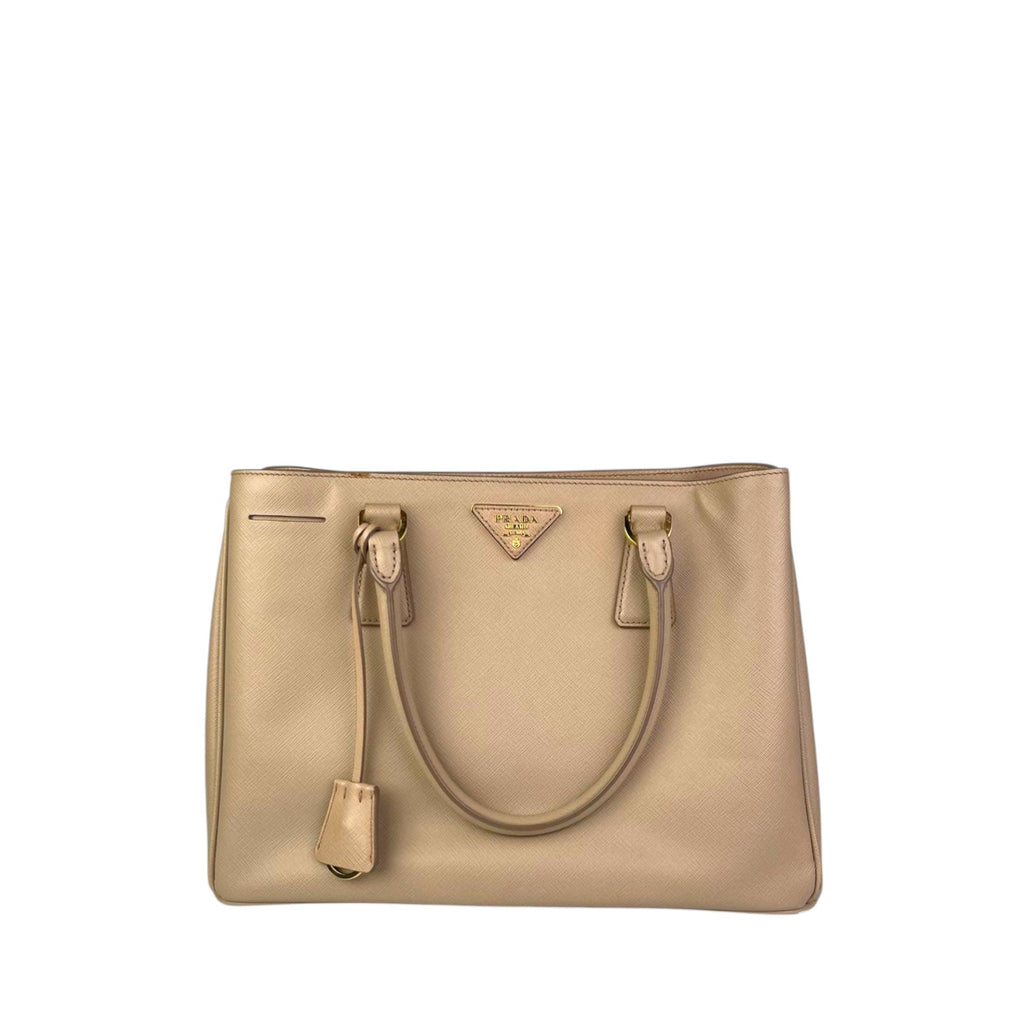 Prada Saffiano Lux Leather Double Zip Tote