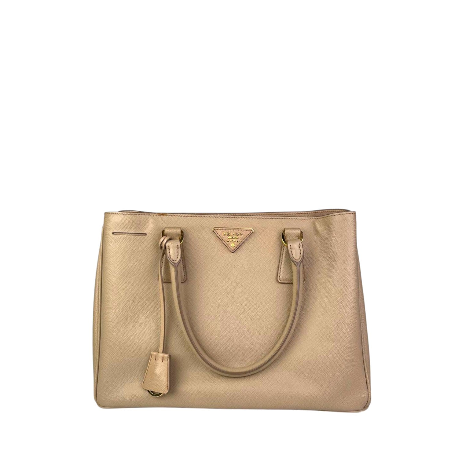 Prada Saffiano Lux Leather Double Zip Tote
