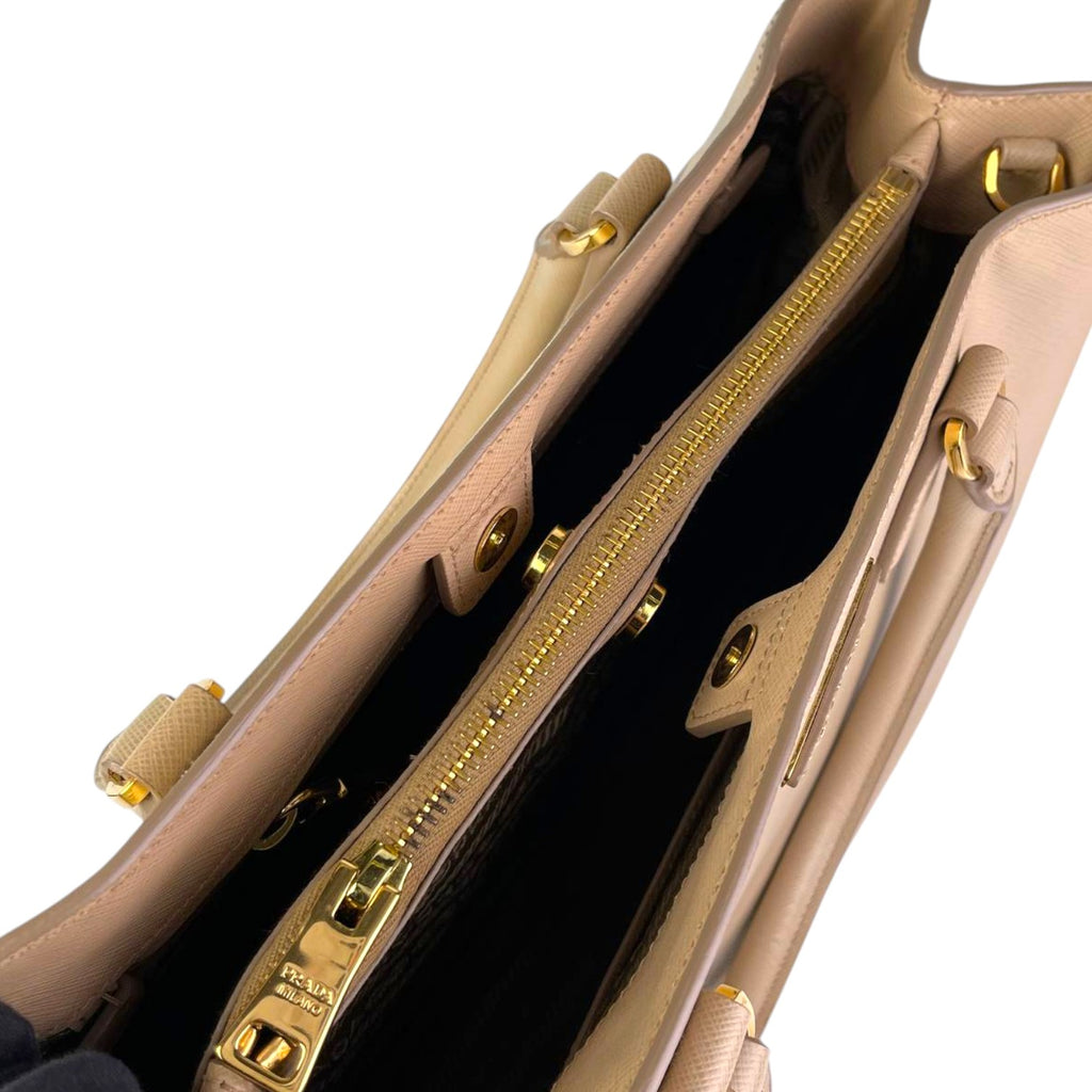 Prada Saffiano Lux Leather Double Zip Tote