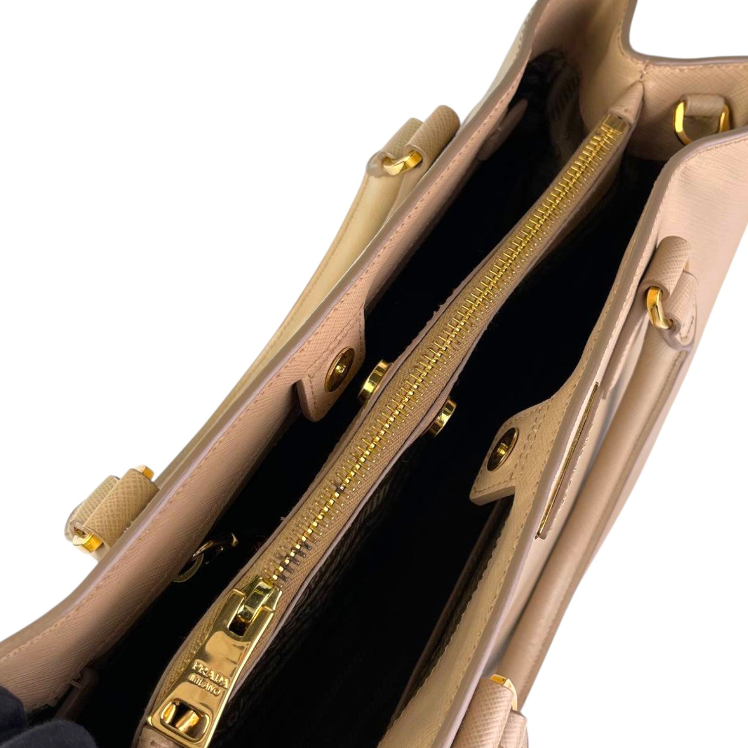 Prada Saffiano Lux Leather Double Zip Tote