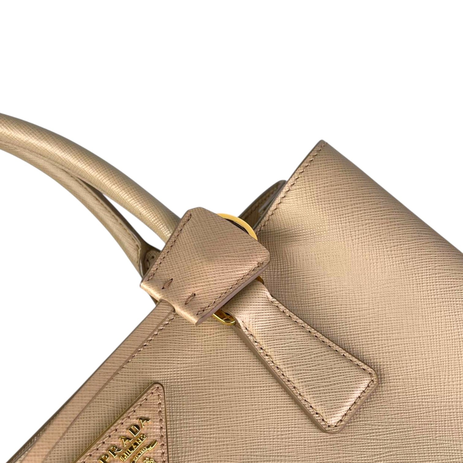 Prada Saffiano Lux Leather Double Zip Tote