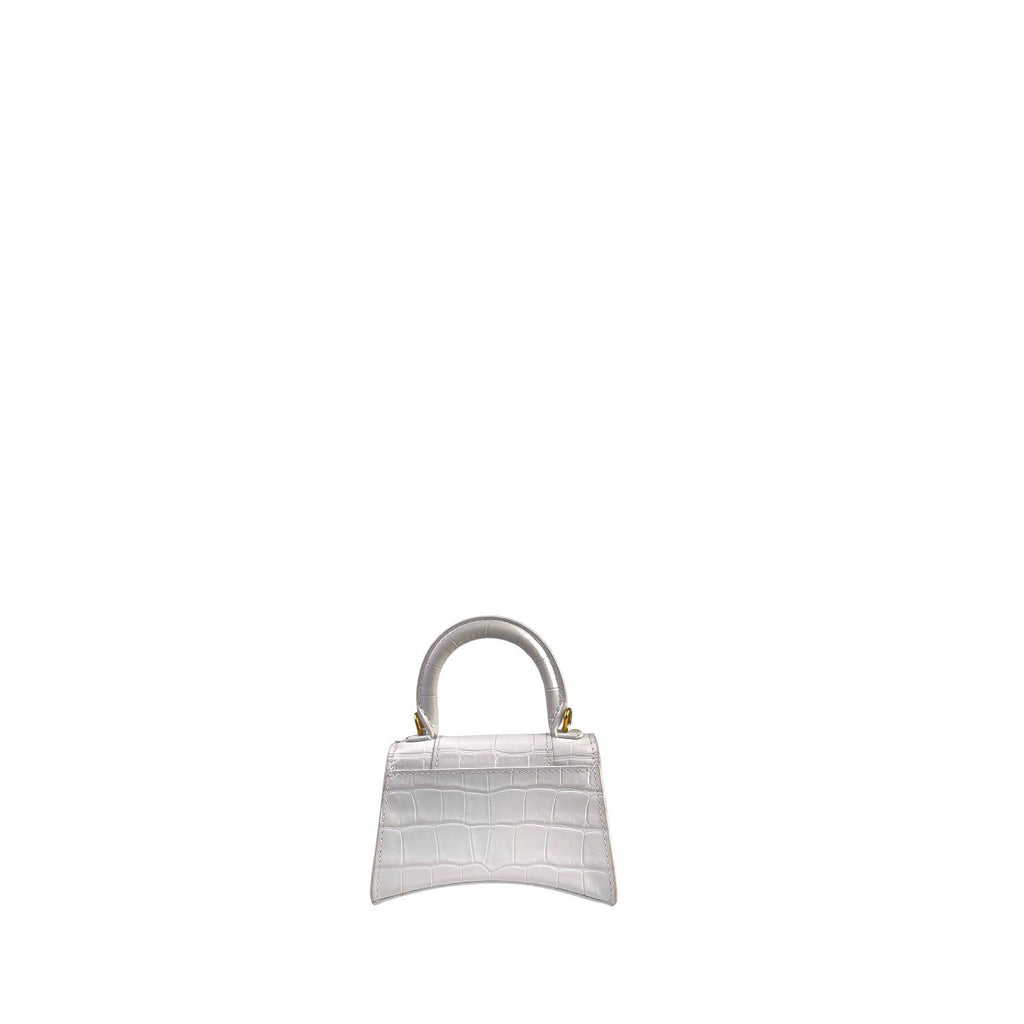 Balenciaga Hourglass Nano White Croc
