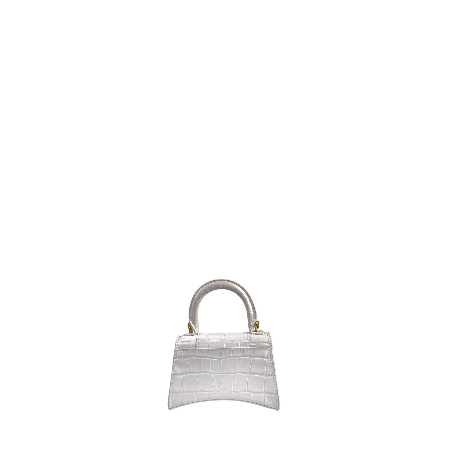 Balenciaga Hourglass Nano White Croc