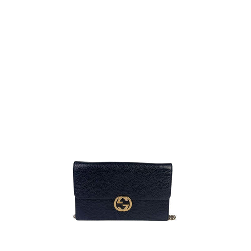 Gucci Interlocking G Leather Chain Wallet